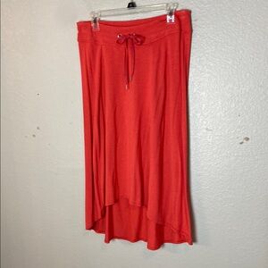 Athleta Red A-Line Midi Skirt with Tie Front